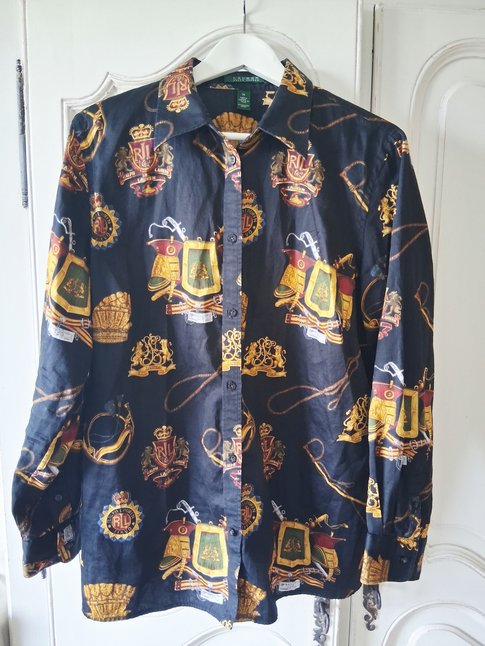 Lauren Ralph Lauren Vintage Equestrian Print Button Down Shirt